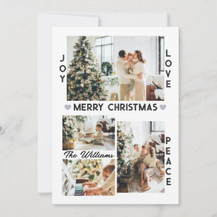 Tarjeta Festiva Alegría simple amor paz Personalizados Navidades f