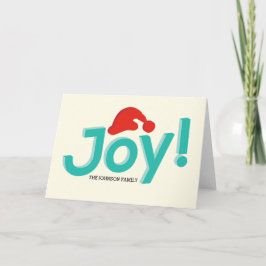 Tarjeta Festiva alegría y gorra de santa
