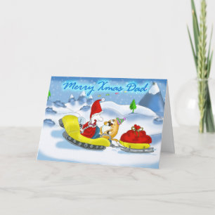 Tarjeta Festiva alegry xmas dad santa