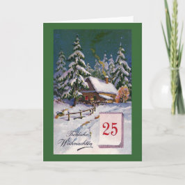 Tarjeta Festiva Alemán de época "Frohliche Weihnachten"