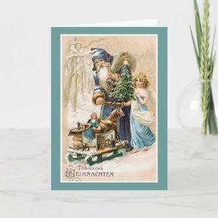 Tarjeta Festiva Alemán del vintage de Frohliche Weihnachten