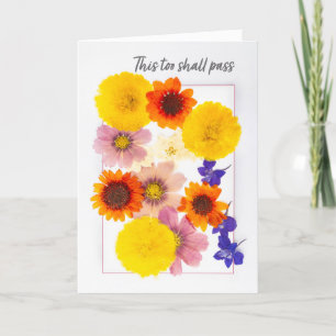 Tarjeta Festiva Alentamiento Para Cualquiera Hermosas Flores Secas