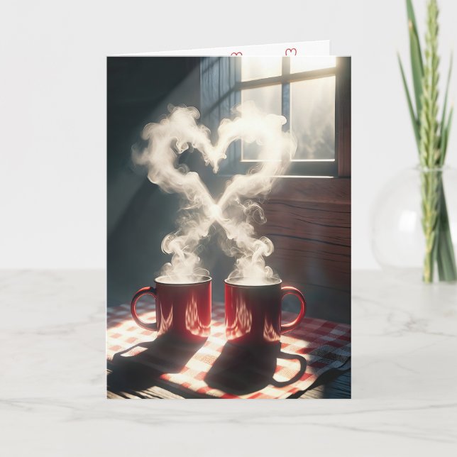 Tarjeta Festiva Alfombras rojas de San Valentín con corazón húmedo (Anverso)