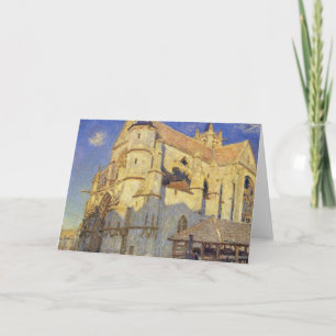 Tarjeta Festiva Alfred Sisley Iglesia en Moret, clima helado