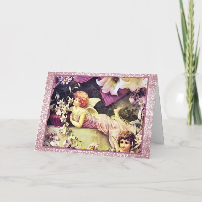 Tarjeta Festiva Alguaciles y ángeles de Pascua (Anverso)