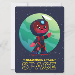 TARJETA FESTIVA ALIENÍGENA, UNIVERSO, COHETE ESPACIAL, PLANETA Y A