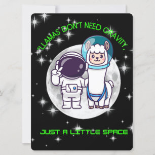 TARJETA FESTIVA ALIENÍGENA, UNIVERSO, COHETE, PLANETA Y ASTRONAUTA