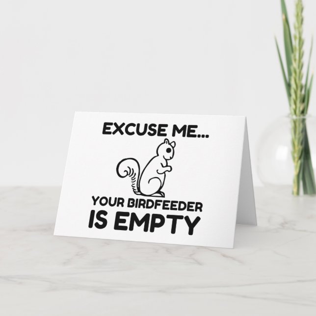 TARJETA FESTIVA ALIMENTADOR DE PÁJAROS CUADRADO VACÍO (Anverso)