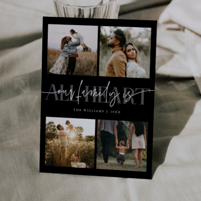 Tarjeta Festiva All Heart Black Multi Photo Valentines Day  (Subido por el creador)