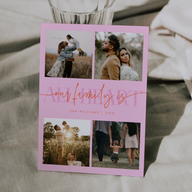 Tarjeta Festiva All Heart Orange Pink Multi Photo Valentines Day  (Subido por el creador)