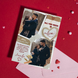 Tarjeta Festiva All You Need Is Love Valentines Day Photo Heart 