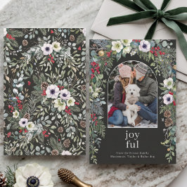 Tarjeta Festiva Allegre Arco Botánico Navideño Personalizado Foto