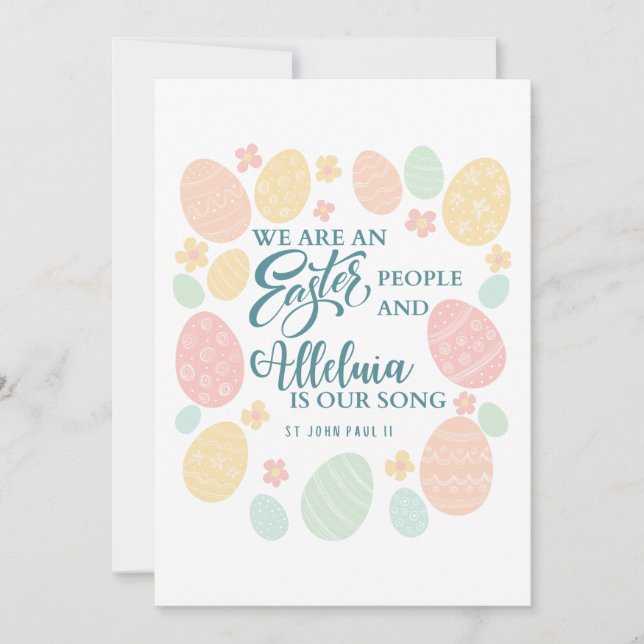 Tarjeta Festiva Alleluia Feliz Huevos de Pascua (Anverso)