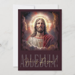Tarjeta Festiva ¡Alleluia! ¡Hola es Risen! Pintura de Jesucristo
