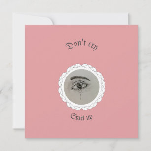 Tarjeta Festiva Almohada de lanzamiento con ojo lloroso