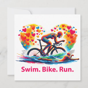 Tarjeta Festiva Almohada de Triatlón del Día de San Valentín, Nada