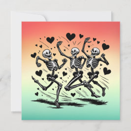 Tarjeta Festiva Almohada divertida de esqueleto corriendo para el