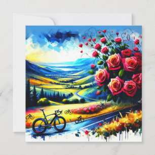 Tarjeta Festiva Almohada Romántica para Ciclismo Regalo del Día de