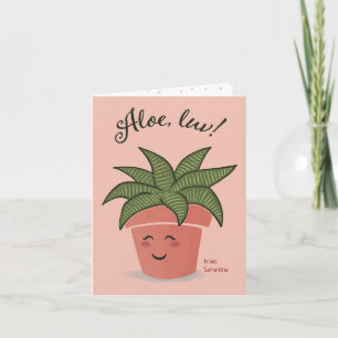 Tarjeta Festiva Aloe, amor - suculenta - San Valentín