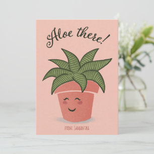 Tarjeta Festiva Aloe There - suculenta - San Valentín