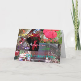 Tarjeta Festiva Aloha Celebración Alegría Alegría Familia Amor Paz