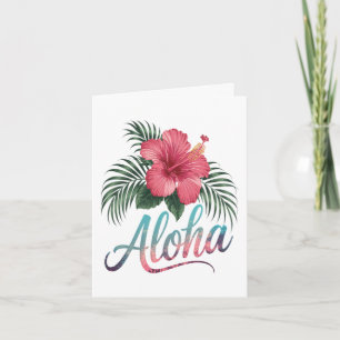Tarjeta Festiva Aloha Islas Hawaianas Hawái Flor de Hibisco