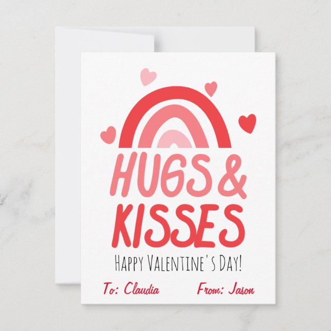 Tarjeta Festiva Alojamiento escolar para niños El día de San Valen (Anverso)