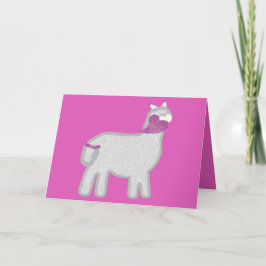 Tarjeta Festiva Alpaca adorable con corazón brillante