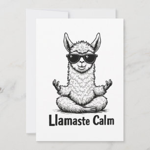 Tarjeta Festiva Alpaca Stay Calm Llamaste Lama Yoga Funny