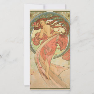 Tarjeta Festiva Alphonse Mucha - Baile