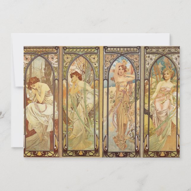 Tarjeta Festiva Alphonse Mucha - Maestro Art Nouveau (Anverso)