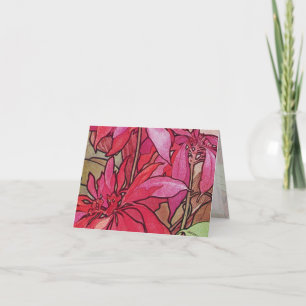 Tarjeta Festiva Alphonse Mucha Poinsettias Navidades Cartas de Not
