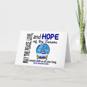 Tarjeta Festiva ALS del globo 1 de la nieve del día de fiesta del