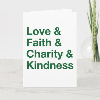 Tarjeta Festiva Alternate Kind Words Holiday Card (Green)