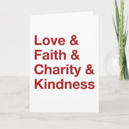 Tarjeta Festiva Alternate Kind Words Holiday Card (Red)