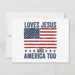 Tarjeta Festiva Ama a Jesús y a Estados Unidos a Dios Cristiano 4