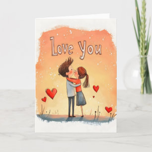 Tarjeta Festiva Ama a tu divertida pareja Personalizado