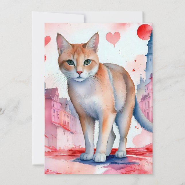Tarjeta Festiva Ama a un gato  (Anverso)