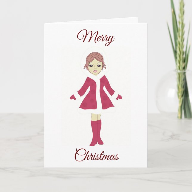 TARJETA FESTIVA AMABLE DAMA AFRICANO-AMERICANA PARA NAVIDADES AMAN (Anverso)