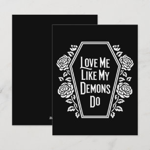 Tarjeta Festiva Ámame como lo hacen mis demonios Oscuro