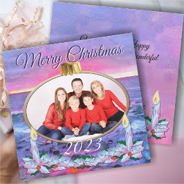 Tarjeta Festiva Amanecer de familia de navidades 0909
