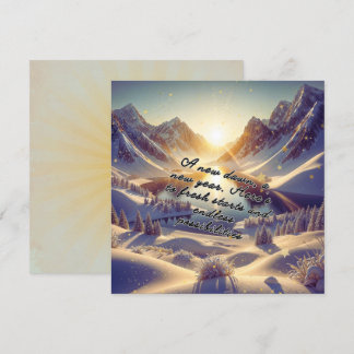 Tarjeta Festiva Amanecer de montaña: una promesa de año nuevo