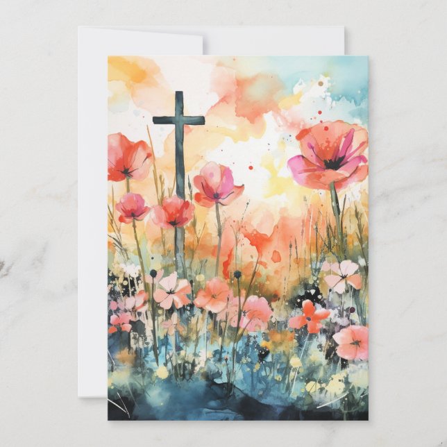 Tarjeta Festiva Amanecer de Pascua (Anverso)