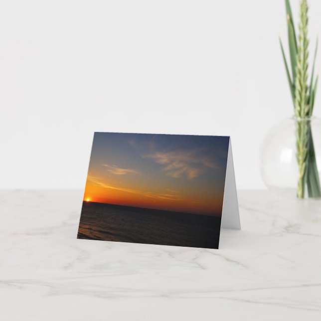 Tarjeta Festiva Amanecer de Pascua sobre el Atlántico (Anverso)