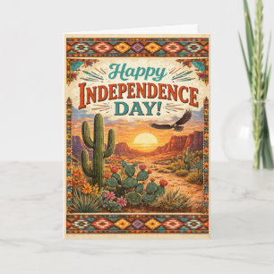 Tarjeta Festiva Amanecer del Suroeste Patriótico Día de la Indepen