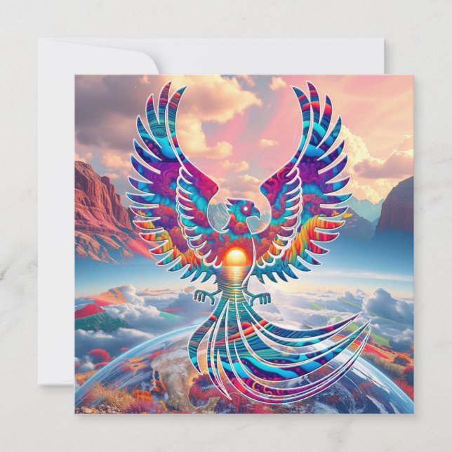 Tarjeta Festiva Amanecer en Fénix (Anverso)