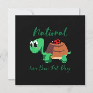 Tarjeta Festiva Amante de las Tortugas   Día Nacional de Amar a Tu