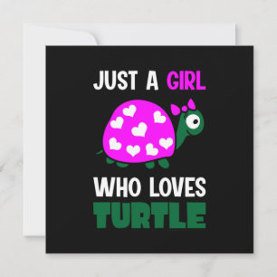 Tarjeta Festiva Amante de las Tortugas Una Chica Que Ama a las T