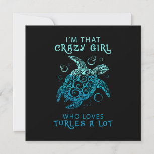 Tarjeta Festiva Amante de las Tortugas   Una Chica Que Ama Mucho a
