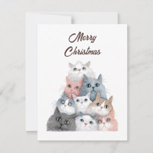 Tarjeta Festiva Amante de los animales gatos lindos divertidos árb